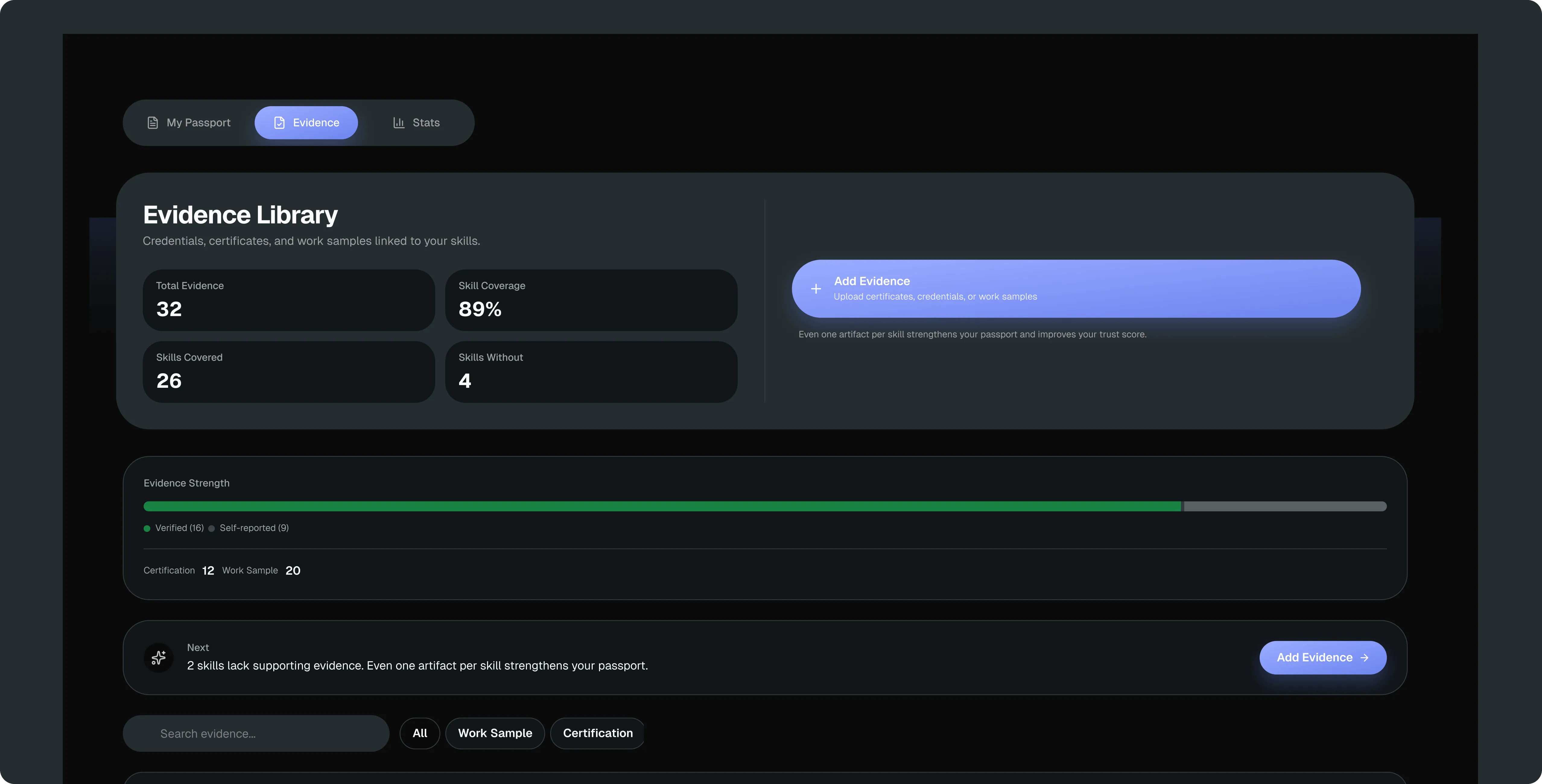 Passport builder interface